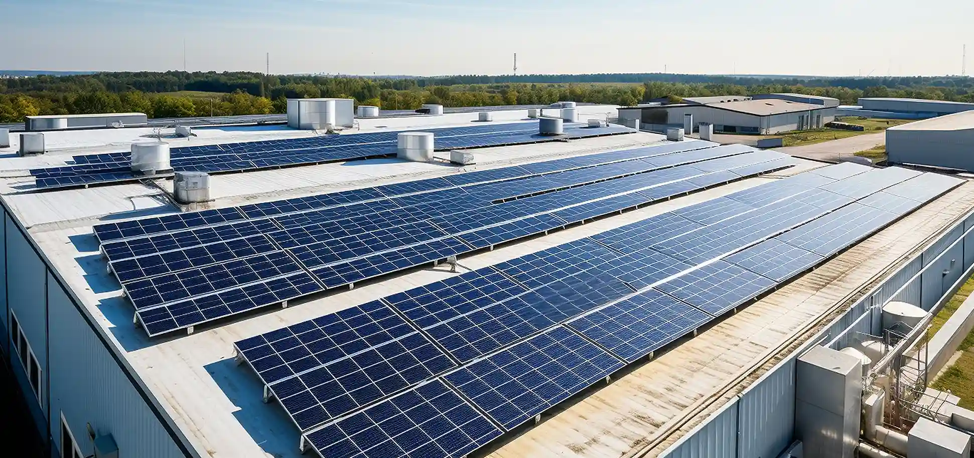 Commercial solar panel installation