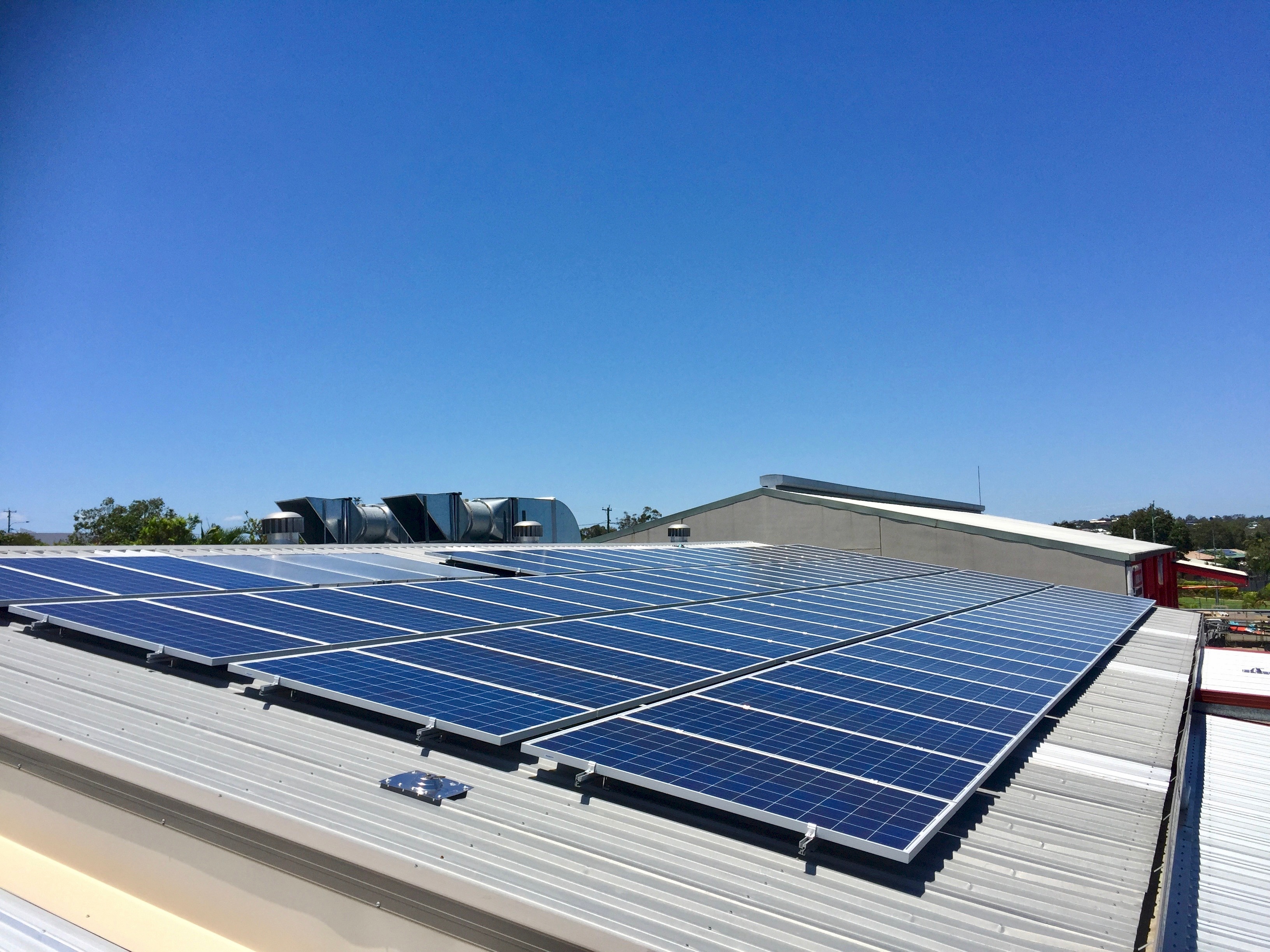 Commercial solar panel installation